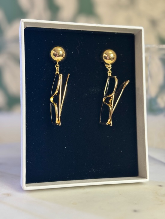 Moschino Jewelry - Moschino x H&M LIMITED EDITION Gold Sunglasses Charm Drop Earrings NIB